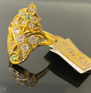 22k Solid Gold Simple Ladies Floral Ring r5415 - Royal Dubai Jewellers