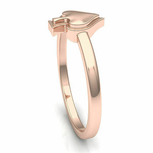 18k Ring Solid Rose Gold Ladies Jewelry Elegant Simple Spade Design CGR56R - Royal Dubai Jewellers