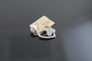 18k Solid Gold Charm Pendant Heart Shape With Stone Design p4209 - Royal Dubai Jewellers