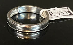 18k Solid Gold Plain White Wedding Couple Band Ring R3591 - Royal Dubai Jewellers
