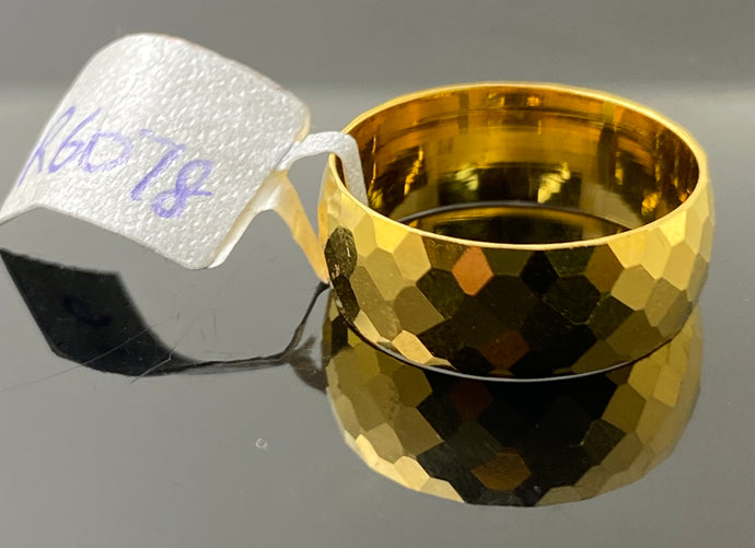 21k Solid Gold Unisex Designer Round Diamond Cut Couple Band Ring R6078 - Royal Dubai Jewellers