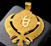 22k 22ct Solid Gold Sikh Religious EK ONKAR pendant Modern Design p721 - Royal Dubai Jewellers