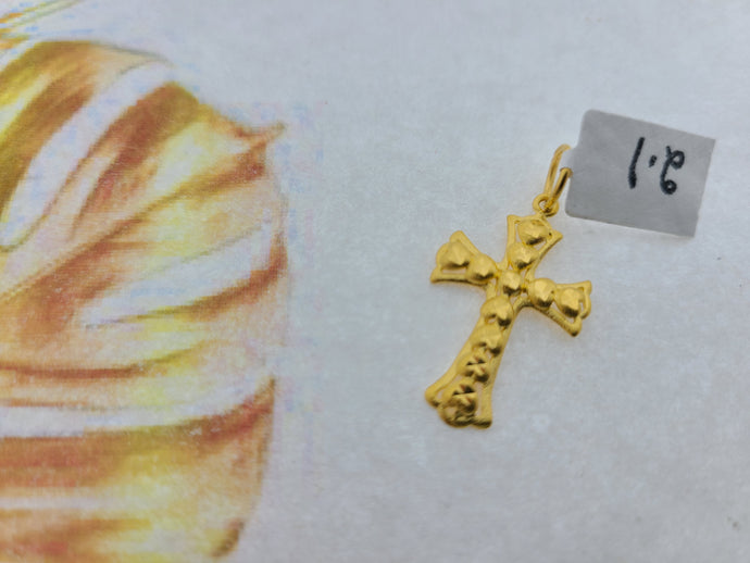 22K Solid Gold Cross Pendant P3894Z - Royal Dubai Jewellers