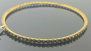 22k Bangle Solid Gold Elegant Classic Filigree With black Enamel Design B345 - Royal Dubai Jewellers