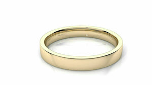 14k Solid Gold 4mm Comfort Fit Wedding Flat Band in 14k Yellow Gold "All sizes " - Royal Dubai Jewellers