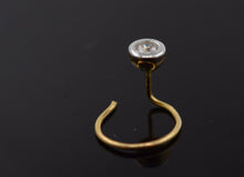 Authentic 18K Yellow Gold Nose Ring Round-Cut-Diamond VS2 n054 - Royal Dubai Jewellers