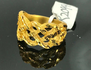 22k Ring Solid Gold ELEGANT Charm Ladies Simple Ring SIZE 5 "RESIZABLE" r2099 - Royal Dubai Jewellers