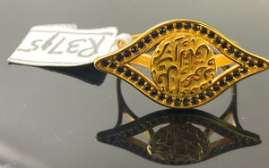 21k Solid Gold Simple Ladies Evil Eye Ring r3715 - Royal Dubai Jewellers