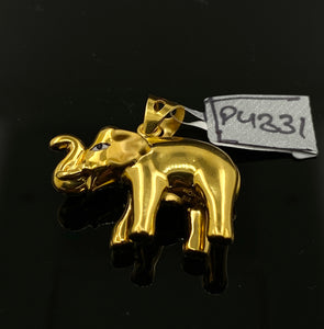 22K Solid Gold Elephant Charm P4331 - Royal Dubai Jewellers