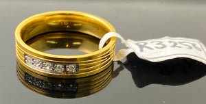 22k Solid Gold Designer Unisex Zircon Couple Band Ring R3256 - Royal Dubai Jewellers