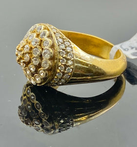 22k Ring Solid Gold ELEGANT Unique Stone Encrusted Men Band r2187 - Royal Dubai Jewellers