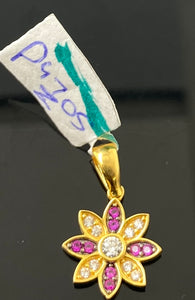 22K Solid Gold Floral Pendant P4705z - Royal Dubai Jewellers