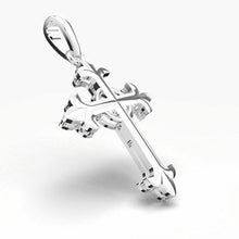18k Solid White Gold Unisex Jewelry Elegant Cross Pendant CGP33W - Royal Dubai Jewellers