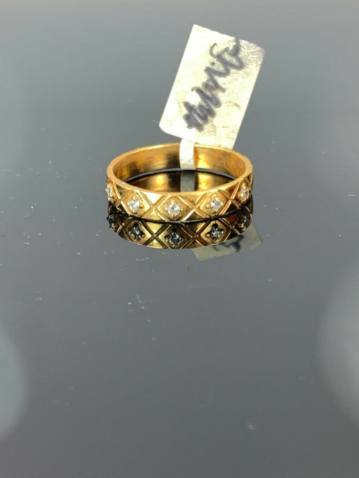 22k Ring Solid Gold ELEGANT Charm Ladies Band SIZE 7.75 