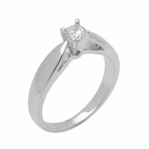 14k Solid Gold Elegant ladies Modern Tapered Round Solitaire Ring D2106v - Royal Dubai Jewellers