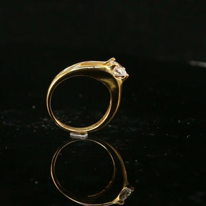 22k Ring Solid Gold ELEGANT Charm Ladies Ring Solitaire SIZE 6 "RESIZABLE" r2185 - Royal Dubai Jewellers