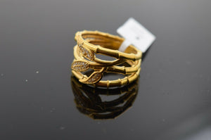 22k Ring Solid Gold ELEGANT Charm Ladies Floral Band SIZE 7.5 "RESIZABLE" r2334z - Royal Dubai Jewellers