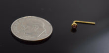 Authentic 18K Yellow Gold L-Shaped Nose Pin Stud Round-Cut-Diamond VS2 n38 - Royal Dubai Jewellers