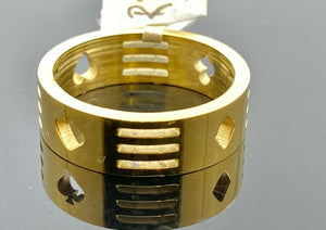 22k Ring Solid Gold ELEGANT Charm Spade Diamond Flush Heart Ladies Band r2090z - Royal Dubai Jewellers