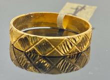 22k Ring Solid Gold ELEGANT Simple Diamond Pattern Men Band r2590 - Royal Dubai Jewellers