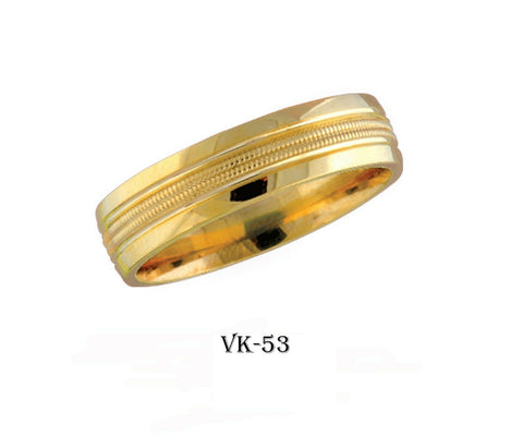 14k Solid Gold Elegant Ladies Modern Shinny Finish Flat Band 6MM Ring VK53v - Royal Dubai Jewellers