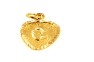 22k 22ct Solid Gold Charm Letter C Pendant Heart Design p1181 ns - Royal Dubai Jewellers