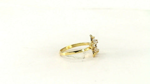 22k Ring Solid Gold ELEGANT Charm Ladies Ring SIZE 7.5 "RESIZABLE" r2931mon - Royal Dubai Jewellers