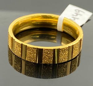 22k Solid Gold Elegant Men Diamond Cut Band r6449 - Royal Dubai Jewellers