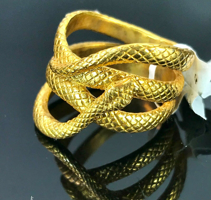 22k Ring Solid Gold ELEGANT Charm Ladies Snake Band SIZE 8 