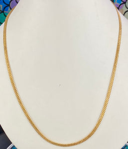 18k Chain Solid Gold Unisex Triple Link Cable Design C0939 - Royal Dubai Jewellers