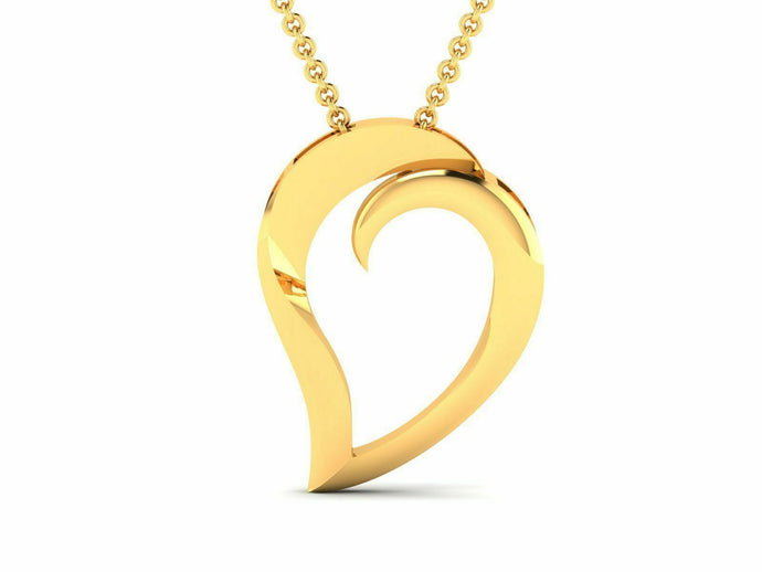 22k Solid Yellow Gold Ladies Jewelry Elegant Heart Shape Pendant CGP28 - Royal Dubai Jewellers
