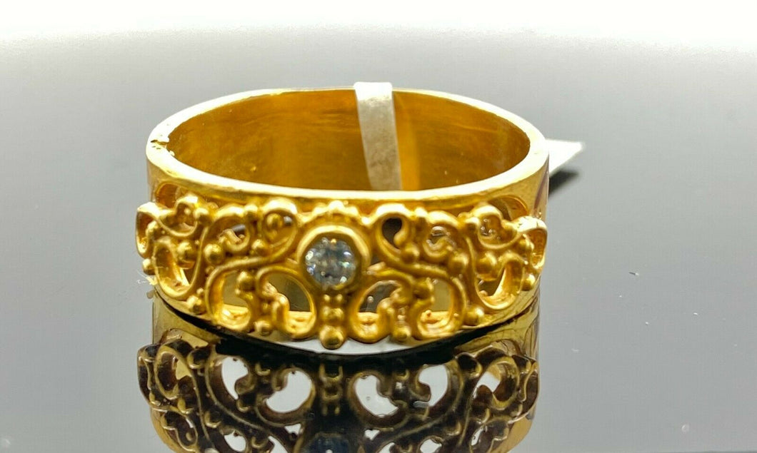 22k Ring Solid Gold ELEGANT Charm Ladies Band SIZE 8.25 