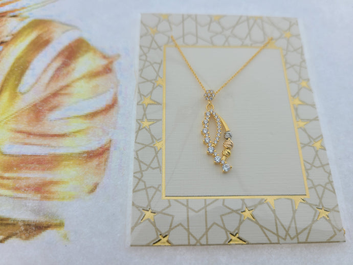 22K Solid Gold Enchanted Leaf Necklace BF 20 - Royal Dubai Jewellers