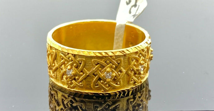 22k Ring Solid Gold ELEGANT Charm Ladies Band SIZE 7.25 