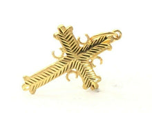22k Pendant Gold ELEGANT Simple Diamond Cut Jesus Cross Pendant P2013 - Royal Dubai Jewellers