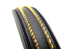 22k Yellow Solid Gold Chain Necklace Classic Rope Design C3328 - Royal Dubai Jewellers