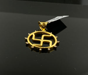 22K Solid Gold Swastik Pendant P4304 - Royal Dubai Jewellers