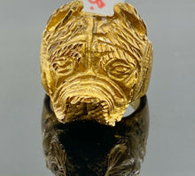 22k Ring Solid Gold ELEGANT Bull Dog Face Men Band r2492 - Royal Dubai Jewellers