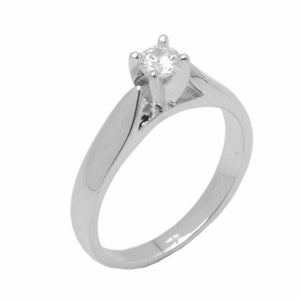 14k Solid Gold Elegant Ladies Modern Overlapping Round Solitaire Ring D2023v - Royal Dubai Jewellers