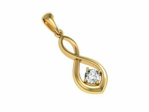 22k Pendant Solid Yellow Gold Ladies Jewelry Elegant Plain Twisted Design CGP10 - Royal Dubai Jewellers