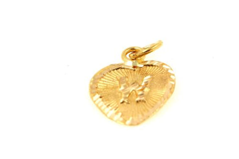 22k 22ct Solid Gold Charm Letter W Pendant Heart Design p1191 ns - Royal Dubai Jewellers