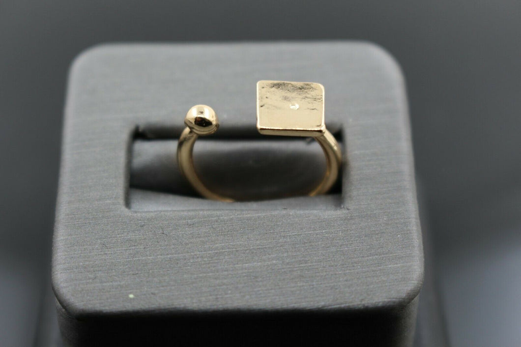 18k Solid Gold Elegant Ladies Modern Sleek Designed Adjustable Ring R9155m - Royal Dubai Jewellers