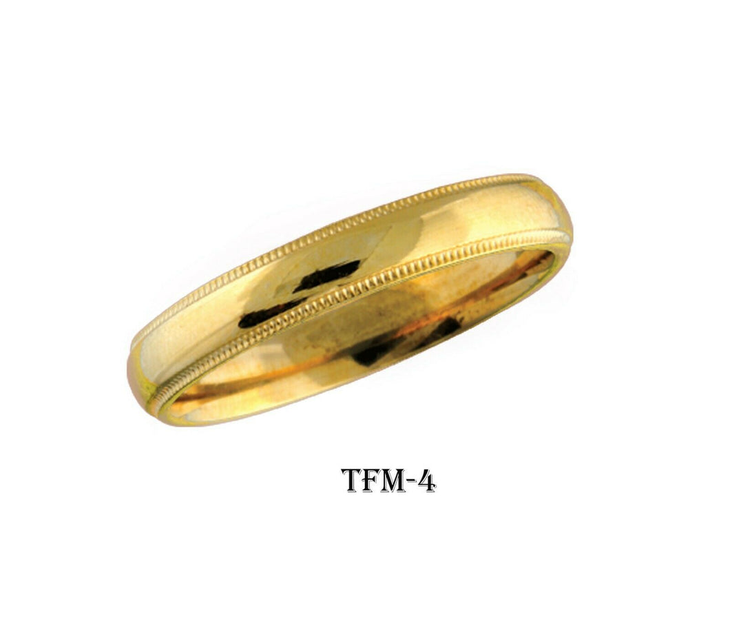 18k Solid Gold Elegant Ladies Modern Satin Finish Flat Band Ring TFM-4v - Royal Dubai Jewellers