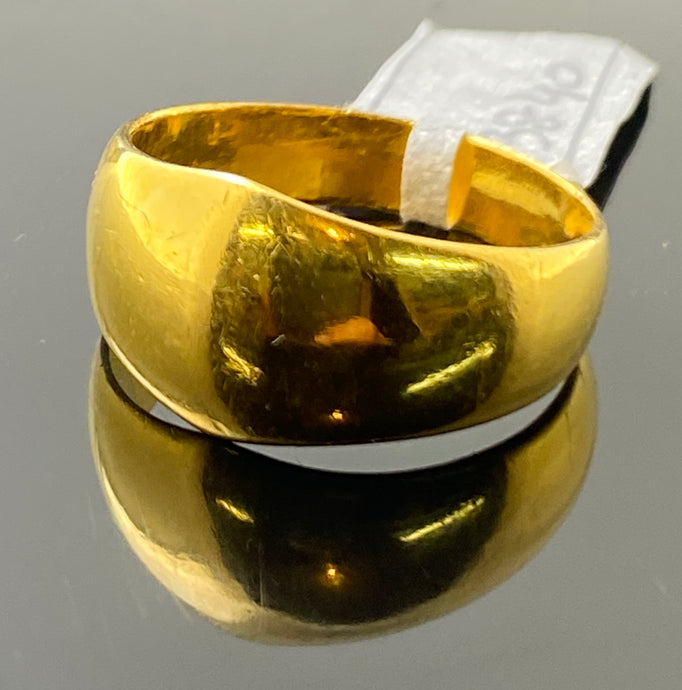 22k Solid Gold Unisex Plain Designer High Polished Ring R3840 - Royal Dubai Jewellers