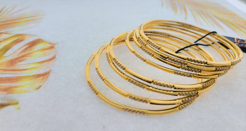 22k Solid Gold Elegant Minimalist Bangle fdbg008 - Royal Dubai Jewellers