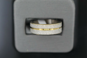 18k Solid Gold Elegant Ladies Modern Sand Finish Band Ring R9260m - Royal Dubai Jewellers