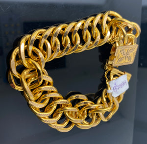 21K Solid Gold Curb Bracelet B7579 - Royal Dubai Jewellers