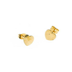 Solid Gold Ladies Jewelry Modern Simple Heart Shape Studs Design SE16 - Royal Dubai Jewellers