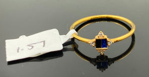 22k Solid Gold Ladies Designer Zircon Blue Sapphire Ring R6522 - Royal Dubai Jewellers