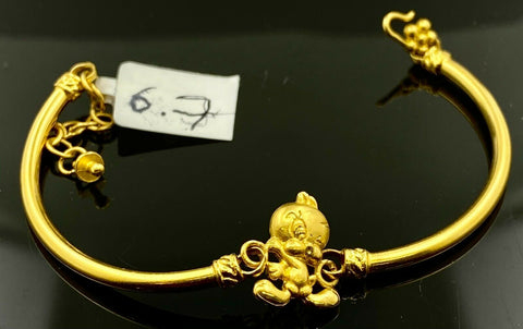 22k Bracelet Solid Gold Children Jewelry Simple Cute Birdie Design CB8 - Royal Dubai Jewellers